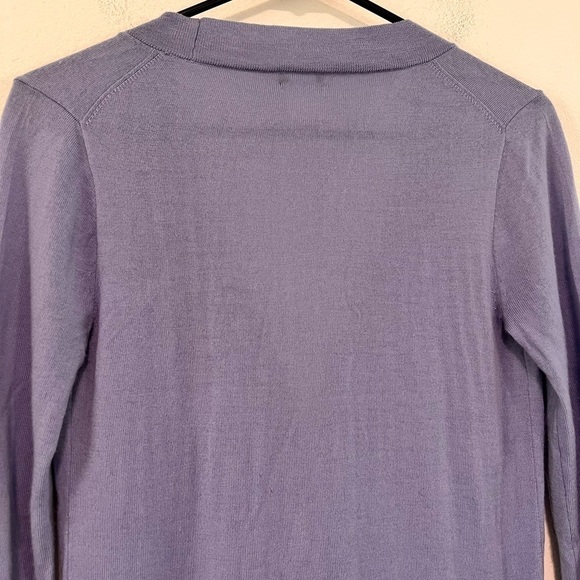 J. Crew 100% Merino Wool Periwinkle Blue Longline V Neck Cardigan Sweater XS - Picture 9 of 14
